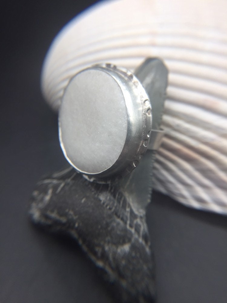 Boho sea stone statement ring - 8