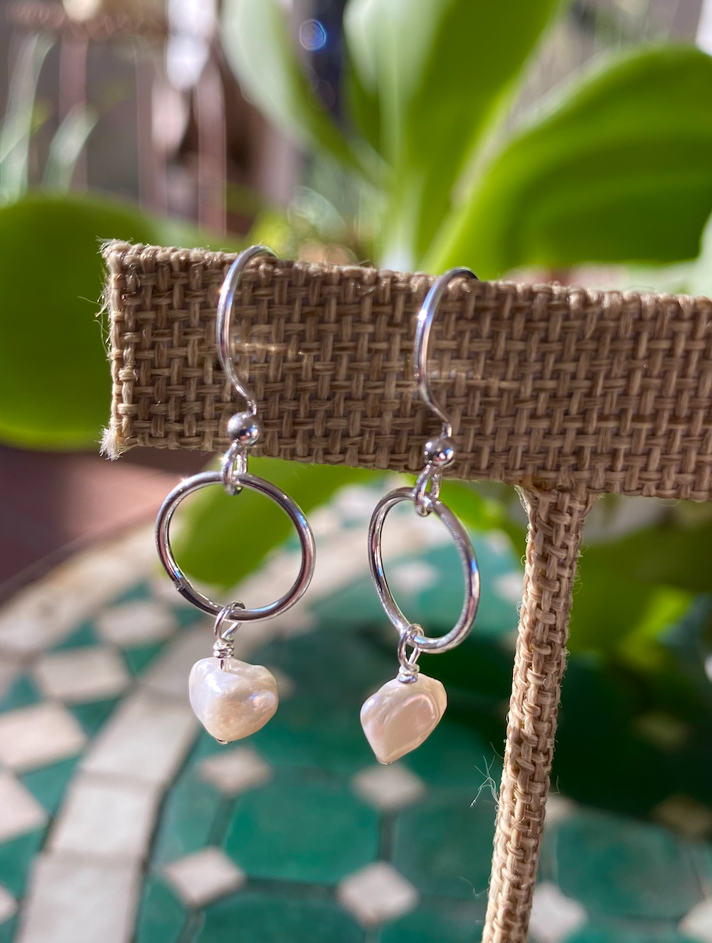 Pearl Circle Earrings