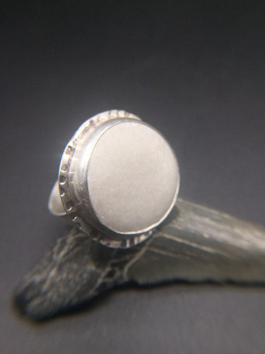 Boho sea stone statement ring - 8
