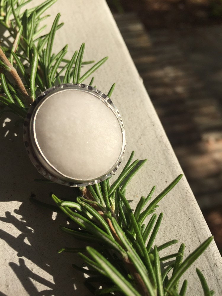 Boho sea stone statement ring - 8