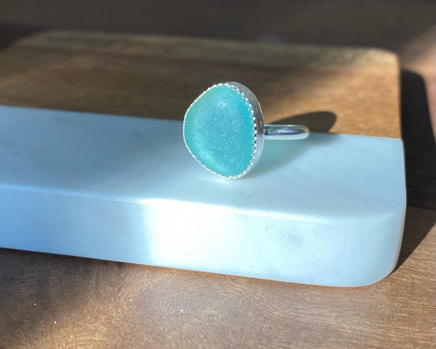 Pale teal sea glass beauty -8